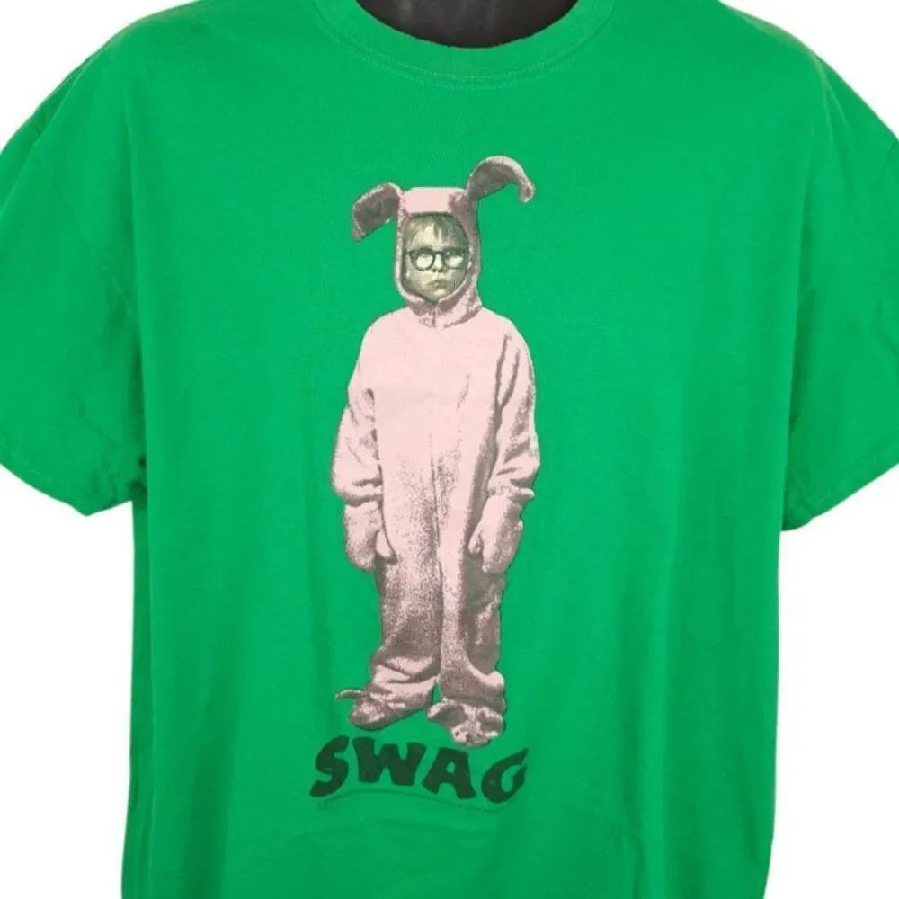 A Christmas Story T Shirt Mens Size XL Green Swag Ralphie
